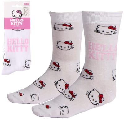 Hello Kitty Witte volwassen longleg sokken 36/43