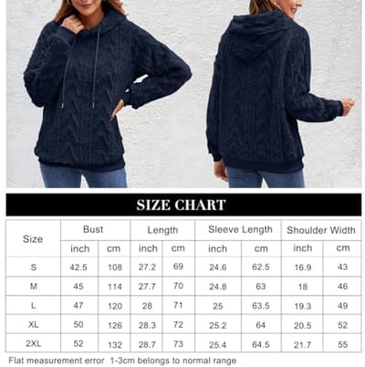 Dames Hoodie Teddy Fleece Casual Sweatshirt - Oversized Warme Winter Jumper