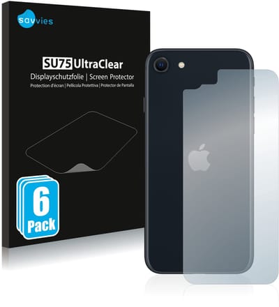 Savvies - Screenprotector voor Apple iPhone SE 3 2022 (Achterkant) - Folie Beschermfolie transparant 6 Stuks