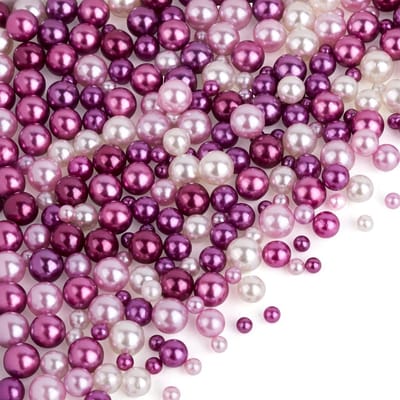 250 Stuks Mini Ronde Faux Acrylaat Parels zonder Gat 2-4mm voor Nail Art, UV Hars, Bruiloft Decoraties en Sieraden Maken, Violet