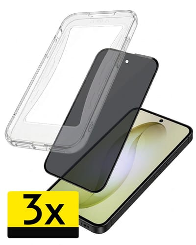 Anti-Spy Screenprotector - Geschikt voor Samsung Galaxy S26 - 3 Stuks - Met Installatie Kit - Flexibel Glas - Privacy Beschermglas - Tempered Glass - Screen Protector