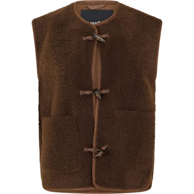 Threadbare Itoje Borg-vest voor dames (Chocolade)