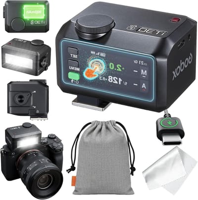 Camera Flitser - Mini Flitser - Portret Fotografie - Draadloos X-systeem - 6.5 x 4.7 x 4.6 cm - Zwart