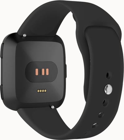 Siliconen bandje - geschikt voor Fitbit Versa / Versa 2 - maat S/M - zwart