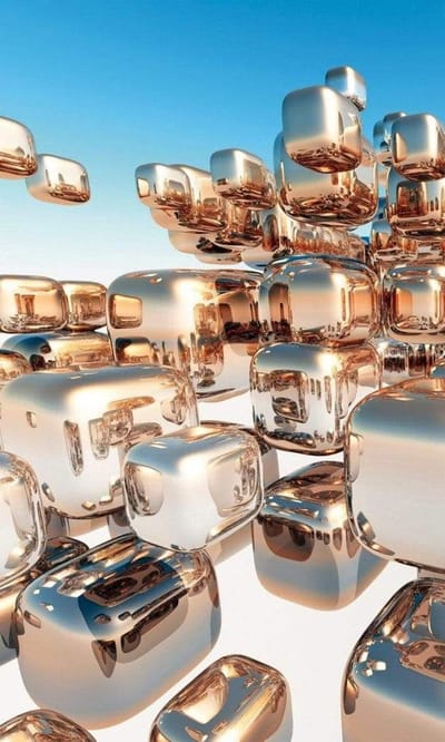 Fotobehang - Silver Cubes 150x250cm - Vliesbehang