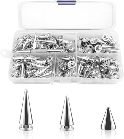 80 Stuks 10mm Metalen Spike Nieten voor DIY Tassen, Kleding en Leren Creaties met Schroevendraaier - Punk Rock Stijl