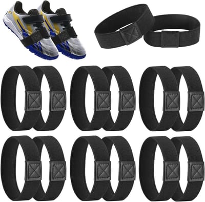 Verstelbare Elastische Veters voor Voetbalschoenen - 7 Paar Zwart, Anti-Losse Knoop, Ideaal voor Sport en Training, Diameter 6 cm, Dikte 0.3 cm