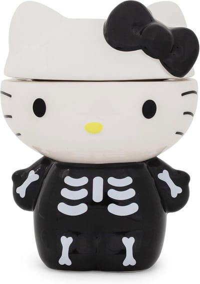 Skeletthema Keramische Snackpot Container met Deksel - 15,5 cm Hoog voor Lekkernijen