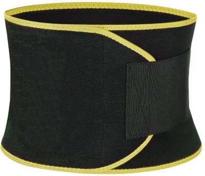 Vormgevende tailleband - Buikzweetband - Waisttrainer - Fitnessapparatuur - Vormt het lichaam en verlicht lage rugpijn - Chloropreenrubber - Maat S, 18x100cm - Geschikt voor fitness, yoga, hardlopen en wandelen - Geel