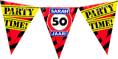 Vlaggenlijn | Party vlaggen | Rood | 50 jaar Sarah