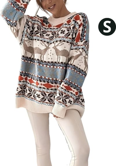 Nivard Kersttrui - Dames - Foute Kersttrui - Christmas Sweater - Kerst Sweater - Christmas Jumper - Pyjama - Winter - Maat S - Oversized