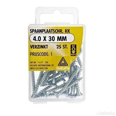 Spaanplaatschroeven Platkop Pozidriv Verzinkt 4.0x30mm