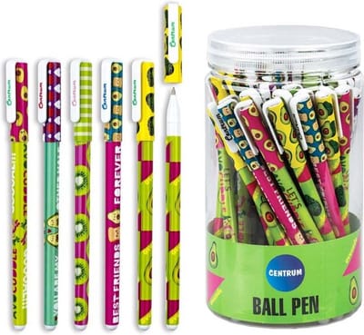 Centrum uitwisbare gelpennen fruit set - 48 stuks blauw schrijfplezier.
