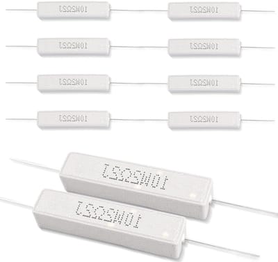 Keramische Weerstand - Component Weerstand Cement Weerstand - Elektronica Experimenten - 5% Tolerantie - 10W - Grijs