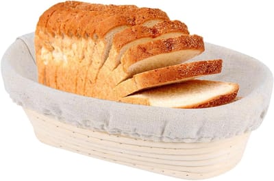 Brood Rijs Manden - Deeg Kom - Brood Bakken - Natuurlijk Rotan - 25x15x8.5cm - Natuurlijk