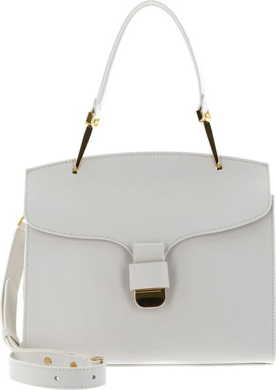 COCCINELLE Leren Handtas Schoudertas Neofirenze Text Handbag Coconut Milk Crème