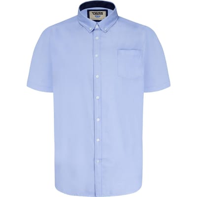 Duke Heren D555 James Oxford Kingsize Kortemouw Overhemd XXL hemelsblauwe kleur