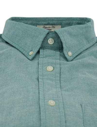 overhemd korte mouw Gant turquoise wijde fit effen 100% katoen