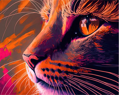 Schilderen op Nummer Set - Poes Close-up - incl. Verf & Penselen - 40x50cm