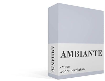 Ambiante Cotton Uni topper hoeslaken - Lits-jumeaux - Light Blue