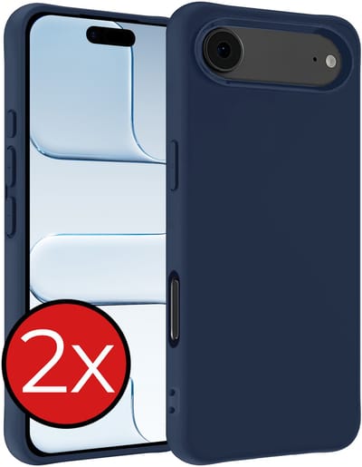 Hoesje - 2 Stuks - Geschikt voor Apple iPhone Air - Sterk & Shockproof - Telefoonhoes - Back Cover - Case Siliconen - Telefoon Hoes - Donkerblauw