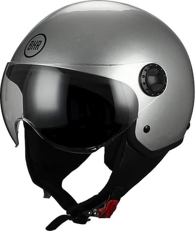 BHR 801 Vespa Helm – Jethelm met Extern Vizier – ECE Gekeurd – Zilver - Maat L