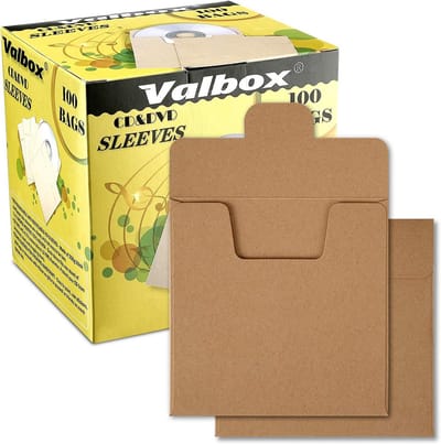 50x Kartonnen CD DVD Hulsjes - Bruine Kraft Papieren Opberghoezen (Set van 100)