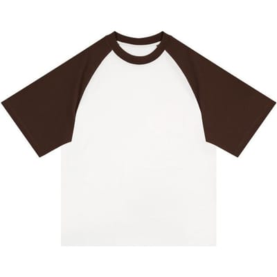 Casual Ronde Hals met Contrasterende Kleur G Zwaar Katoen Heren T-shirt met Korte Mouwen Zomer Raglan Losse Top Herenkleding M white