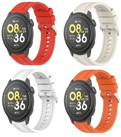 OneOne 4 Stuks Smartwatch bandjes 22mm universeel in trendy kleuren. Voor bijna alle merken smart horloges. Handige Quick Lock sluiting en watervast zacht kunststof band. Comfortabel en ruim verstelbaar. Lengte incl. smartwatch 22cm Max.