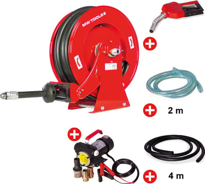 Haspel Diesel 15 m Ø 3/4 20 bar Gepoederlakt staal met pompenset 12 V MW Tools SHD3415 SET3 12