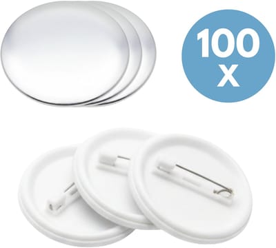 100 stuks 58mm Button Onderdelen Complete Set – Geschikt voor 58 mm Button Makers – Transparante Lege Buttons