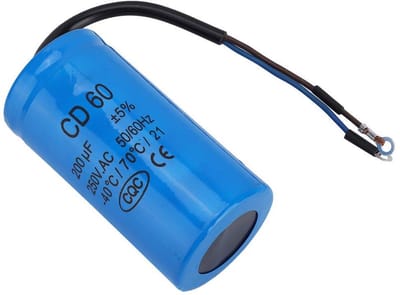 Dailygoods- Motorcondensator 250 V 200 µF - Aanloopcondensator - Bedrijfscondensator - Hittebestendig - Slagvast - Duurzaam - Startcondensator