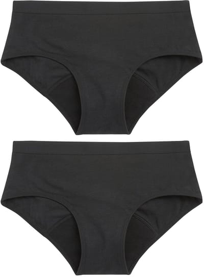 Next - Meisjes - 2 Verpakking van lichte menstruatie-onderbroeken voor tieners - Zwart