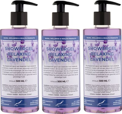 Douchegel Relaxing Lavendel 500 ml - set van 3 stuks - met gratis pomp - Showergel