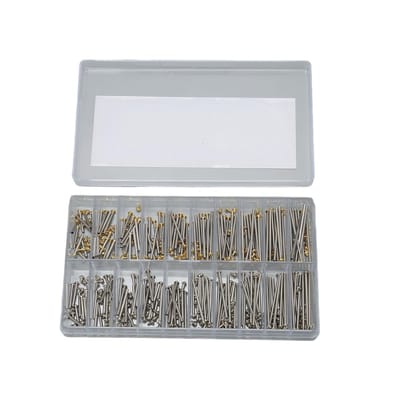 Dailygoods- Horlogebandpennen Professionele 200 Stuks - Opbergdoos - 10 Maten - 1,3 Mm Breedte - Multi-doeleinden - Reparatiehelper - Horlogeaccessoires