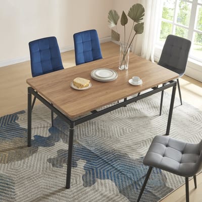 Eettafel Hemnes 140x80x75 cm eikenkleurig en zwart