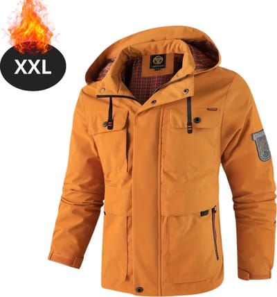 Nivard Windjas Voor Heren - Parka - Lente & Herfst - Jas - Volwassen - Windjack - Windbreaker - Outdoor - Oranje - Maat XXL