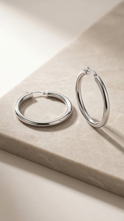 Lundholm 3 cm Oorbellen Dames Zilverkleurige Hoops - Creole Dames Oorringen Zilvere kleurig - Premium Stainless Steel Jewellery - my Eefje serie - Minimalistische oorringen 3 cm diameter - Vrouwen cadeautjes verjaardag