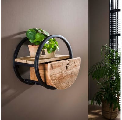 Wandschap Met Lade 40 cm - Robuust hardhout