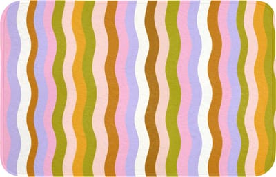Badmat 80x50 cm - Antislip - lijnen - Golven - Pastelkleuren - Patroon - Badmatten voor badkamer - Badkamermat - Douchemat - Badkamer mat