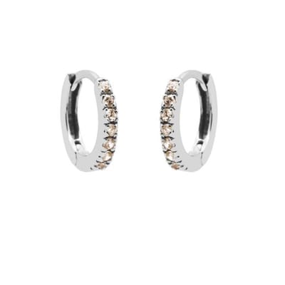 Karma Oorringen Strass Choco Zilver