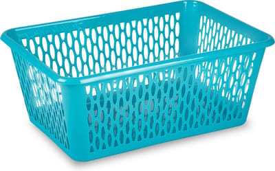 Plasticforte opbergmand/kastmandje - 6,5 liter - blauw - kunststof - 20 x 30 x 11 cm