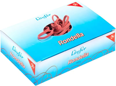 Läufer elastieken RONDELLA in doos - 500 g, 100 x 5 mm, rood