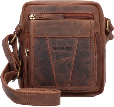 GreenLand Nature Leren Schoudertas Montenegro Crossbody Bag Brown Bruine