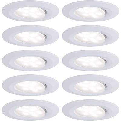 LED-inbouwlamp Calla Basisset zwenkbaar IP65 rond 90 mm 30° 10x5,2W 10x460lm 230V dimbaar 4000K Wit mat