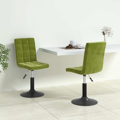vidaXL - Eetkamerstoelen - draaibaar - 2 - st - fluweel - lichtgroen