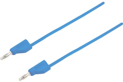 VOLTCRAFT MSB-300 Meetsnoer Banaanstekker 4 mm Silicone 0.50 m Blauw 1 stuk(s)