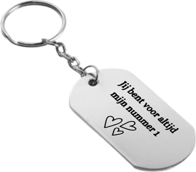 Akyol - jij bent voor altijd mijn nummer 1 sleutelhanger - Quotes - familie vrienden - cadeau - 54 x 29mm