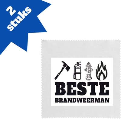 Akyol - beste brandweerman brillendoekjes - Beste brandweerman - collega - cadeau - 17,8 bij 17,8 cm - 2 stuks