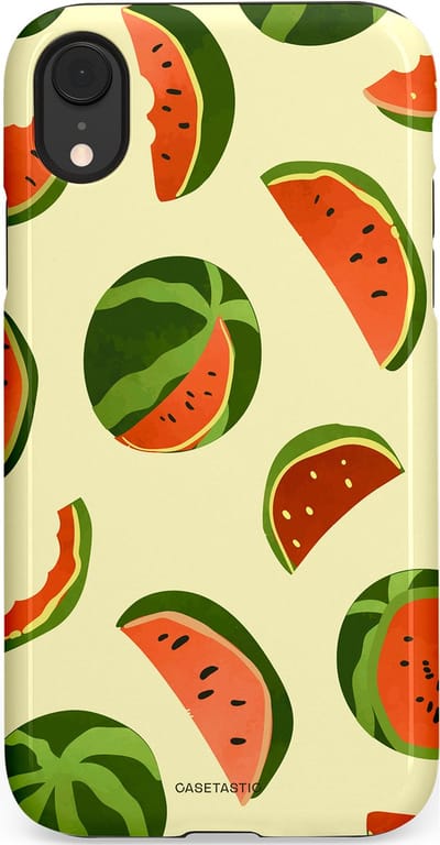 Casetastic Hoesje Geschikt voor Apple iPhone Xr - Stijlvolle Beschermende Duo-layer Case - Watermeloen Festijn